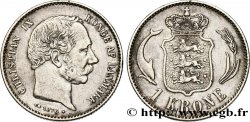DENMARK 1 Krone Christian IX 1876 Copenhague XF/AU