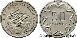 ÉTATS DE L AFRIQUE CENTRALE Essai de 50 Francs antilopes lettre ‘E’ Cameroun 1976 Paris
