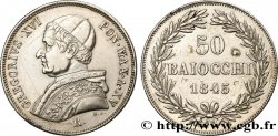 VATICAN - GRÉGOIRE XVI 50 Baiocchi an XV 1845 Rome TTB+
