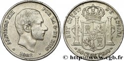 PHILIPPINEN 50 Centimos de Peso Alphonse XII 1882 Manille