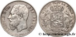 BELGIQUE 5 Francs Léopold II 1874