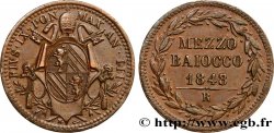 VATICAN ET ÉTATS PONTIFICAUX 1/2 Baiocco 1848 Rome SUP