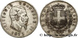 ITALIE 5 Lire Victor Emmanuel II 1873 Milan