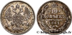 RUSIA 10 Kopecks 1861 Saint-Petersbourg