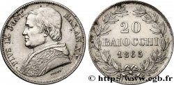 ITALIE - ÉTATS DU PAPE - PIE IX (Jean-Marie Mastai Ferretti) 20 Baiocchi an XX 1865 Rome SUP