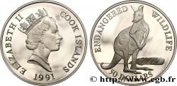 COOK ISLANDS 50 Dollars Proof kangourou 1991 
