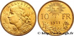SWITZERLAND 10 Francs or Vreneli 1911 Berne