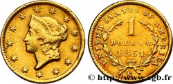 ÉTATS-UNIS D AMÉRIQUE 1 Dollar Liberty head 1er type 1851 Charlotte
