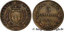 SAINT-MARIN 5 Centesimi 1894 Rome TTB