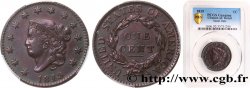 ÉTATS-UNIS D AMÉRIQUE 1 Cent “Matron Head” variété à petite date 1819 Philadelphie