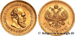 RUSSIE - ALEXANDRE III 5 Roubles 1887 Saint-Petersbourg SUP