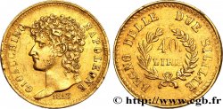 ITALIA - REINO DE NÁPOLES - JOAQUÍM MURAT 40 Lire or, rameaux longs 1813 Naples