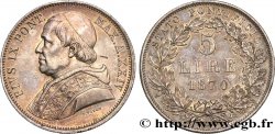 VATICAN ET ÉTATS PONTIFICAUX 5 Lire Pie IX an XXIV 1870 Rome