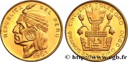 PERU - REPUBLIC 50 Soles or, refrappe postérieure 1967 Lima MS
