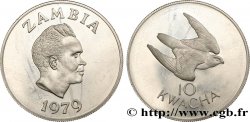 SAMBIA 10 Kwacha Proof Faucon Taita 1979