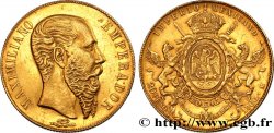 MEXIQUE - MAXIMILIEN Ier 20 Pesos 1866 Mexico AU