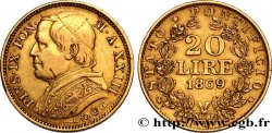 ITALY - PAPAL STATES - PIUS IX (Giovanni Maria Mastai Ferretti) 20 Lire an XXIII 1869 Rome