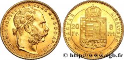 HUNGARY 20 Francs or ou 8 Forint François-Joseph Ier 1888 Kremnitz