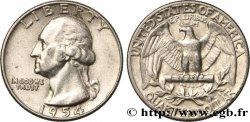ÉTATS-UNIS D AMÉRIQUE 1/4 Dollar Georges Washington 1954 Philadelphie