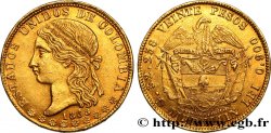 COLOMBIA - REPUBLIC OF NEW GRANADA 20 Pesos 1868 Medellin AU