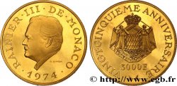 MONACO - PRINCIPAUTÉ DE MONACO - RAINIER III 3000 Francs proof 25e anniversaire de règne de Rainier III 1974 Paris