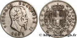 ITALIE 5 Lire Victor Emmanuel II 1873 Milan