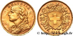 SUISSE 20 Francs or Vreneli 1935 Berne