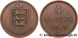 GUERNESEY 4 Doubles armes du baillage de Guernesey 1914 Heaton