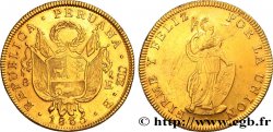 PERU - REPUBLIC 8 Escudos 1835 Cuzco AU/AU