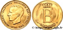BELGIQUE Module de 20 Francs Or, 25e anniversaire de règne de Baudouin Ier 1976 Bruxelles