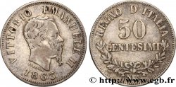 ITALIE 50 Centesimi Victor Emmanuel II 1863 Naples