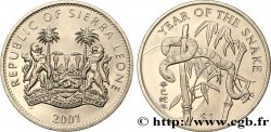 SIERRA LEONE 1 Dollar Proof année du serpent 2001 Pobjoy Mint