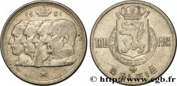 BELGIQUE 100 Francs Quatre rois de Belgique, légende flamande 1951