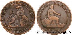 ESPAGNE 5 Centimos “ESPAÑA” 1870 Oeschger Mesdach & CO