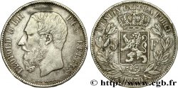 BELGIQUE 5 Francs Léopold II 1870