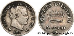 ITALY - KINGDOM OF ITALY - NAPOLEON I 5 Soldi 1811 Milan