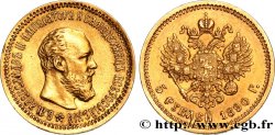RUSSIA - ALEXANDER III 5 Roubles 1890 Saint-Petersbourg AU