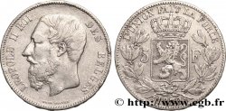 BELGIO 5 Francs Léopold II 1870 