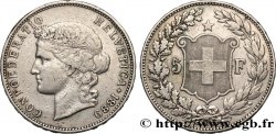 SUIZA 5 Francs Helvetia 1889 Berne