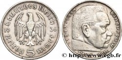 ALEMANIA 5 Reichsmark Maréchal Paul von Hindenburg 1936 Stuttgart - F