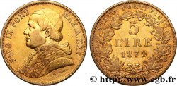 ITALIE - ÉTATS DU PAPE - PIE IX (Jean-Marie Mastai Ferretti) 5 Lire an XXV 1870 Rome