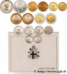 VATICAN AND PAPAL STATES Série 8 monnaies Jean-Paul II an XXI 1999 Rome