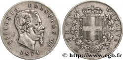 ITALIA 5 Lire Victor Emmanuel II 1874 Milan
