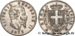 ITALIE 5 Lire Victor Emmanuel II 1873 Milan