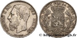 BELGIQUE 5 Francs Léopold II 1873