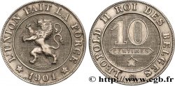 BELGIUM 10 Centimes Léopold II légende française 1901