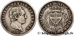 ITALY - KINGDOM OF SARDINIA 50 Centesimi Charles Félix 1830 Turin