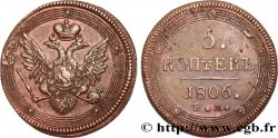 RUSSIE - ALEXANDRE I 5 Kopecks Alexandre Ier 1806 Ekaterinbourg TTB+