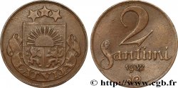 LATVIA 2 Santimi 1932 Huguenin, Le Locle, Suisse