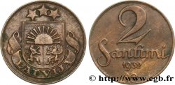 LETTONIA 2 Santimi 1932 Huguenin, Le Locle, Suisse